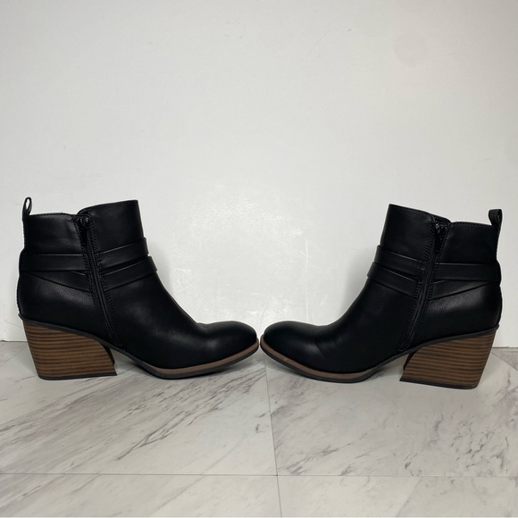 Korks Kork Ease Heidi Black Stacked Heel Bootie 8 1/2 M - Picture 5 of 15